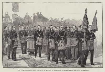 Le défunt duc de Clarence installé à Reading en tant que Grand Maître provincial des francs-maçons du Berkshire - William Barnes Wollen